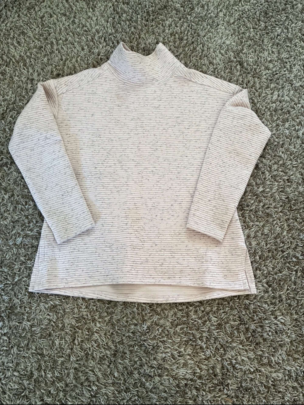 RBX Cream Speckled Ribbed Mock Neck Sweater